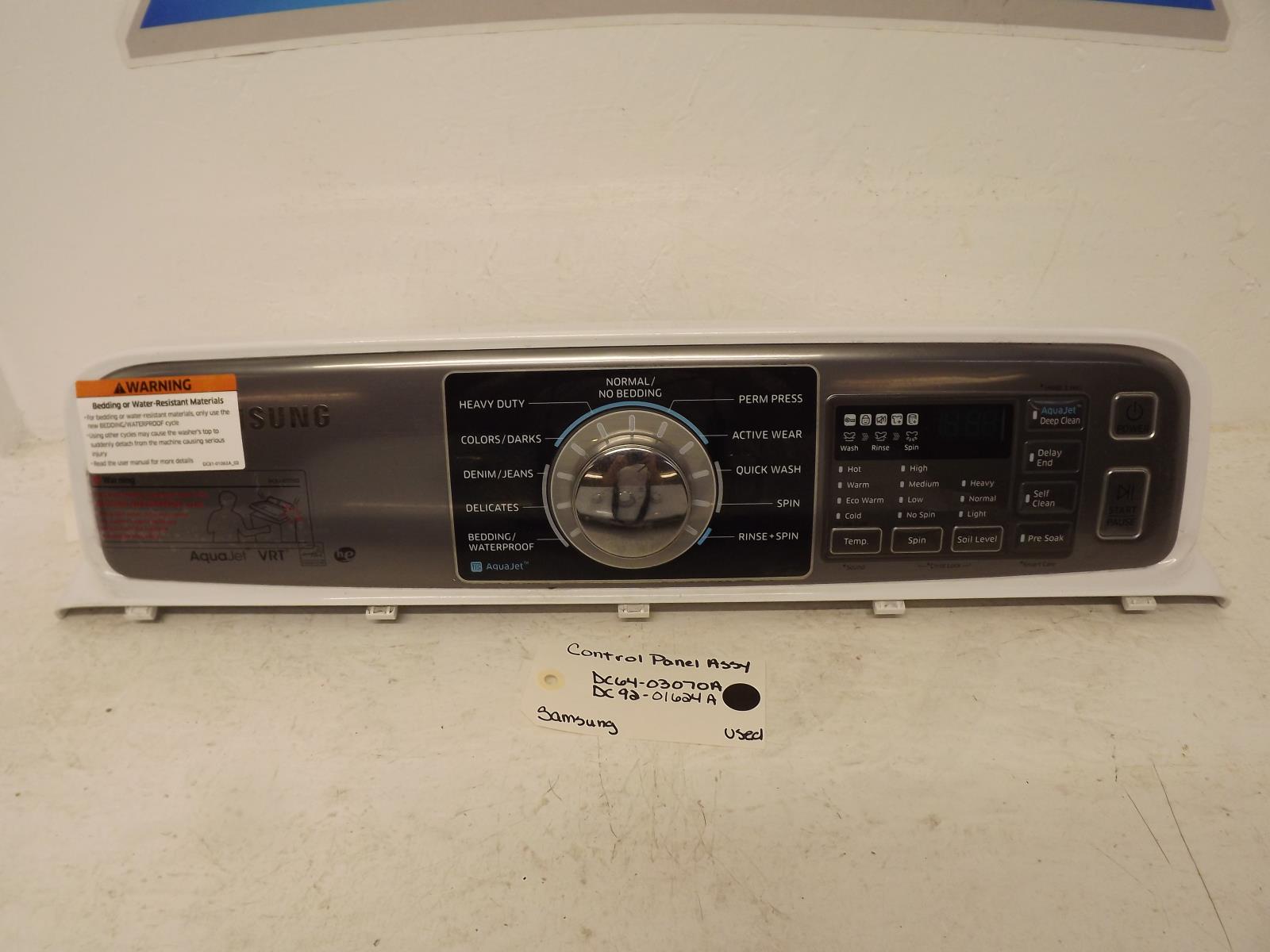 Samsung Washer DC64-03070A DC92-01624A Control Panel Assy Used Samsung Washer DC64-03070A DC92-01624A Control Panel Assy Used